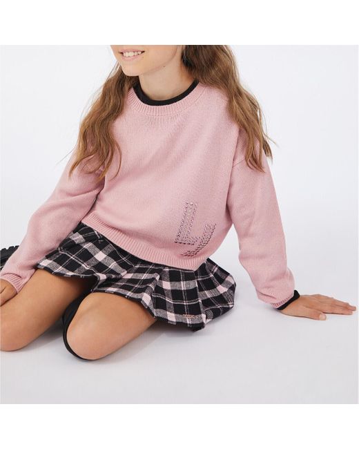 Pull MAGLIA IN LANA CON LOGO E STRASS Art. GF5089MA51I Liu Jo en coloris Pink