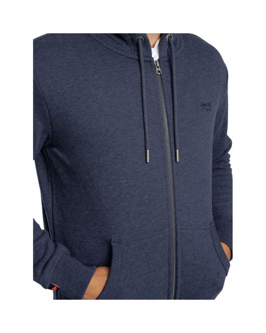 Sweat-shirt Sweat à capuche zippé avec logo essentiel Superdry pour homme en coloris Blue