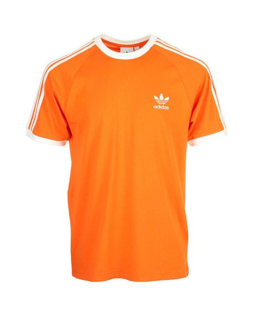 T-shirt 3 Stripes Tee Shirt Adidas pour homme en coloris Orange