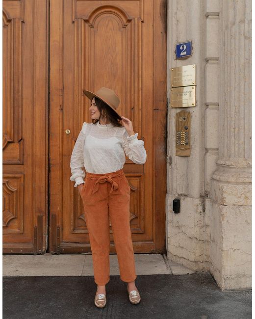 Celeste Chino Broek Marronnier in het Natural