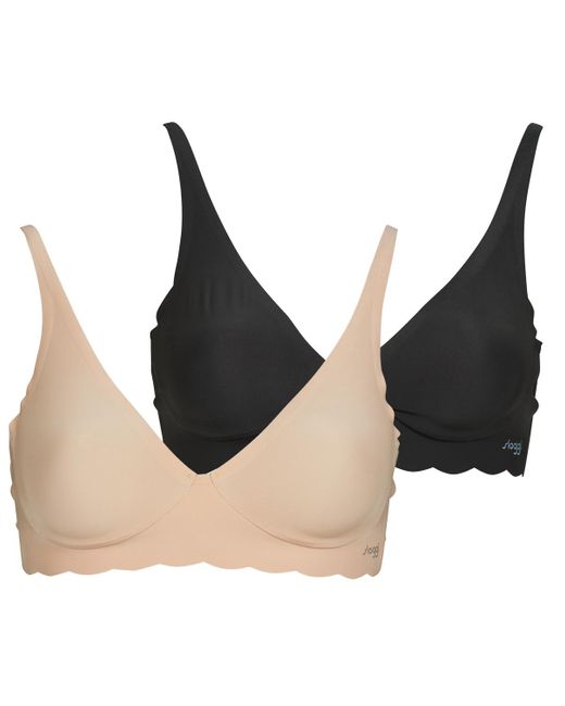 Triangolo/Senza Ferretto Zero Microfibre 2.0 Soft Bra Pack De 2 di Sloggi in Black