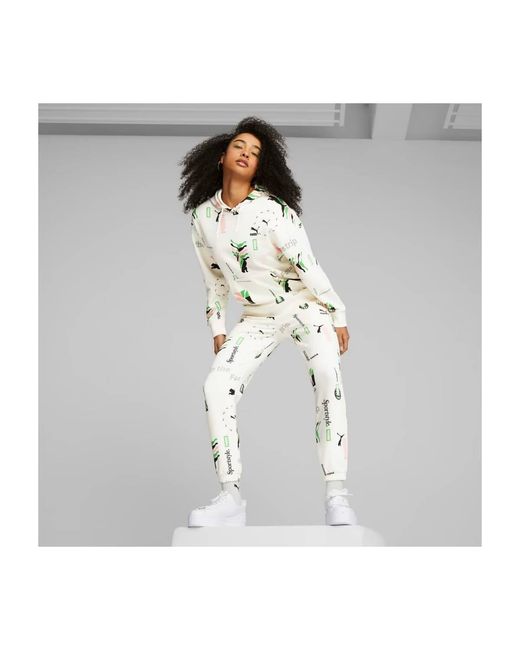 Jogging Classics Printed Sweatpants PUMA en coloris White