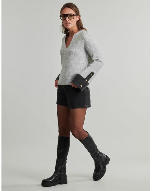 Vila Gray Pullover Vialva V-Neck