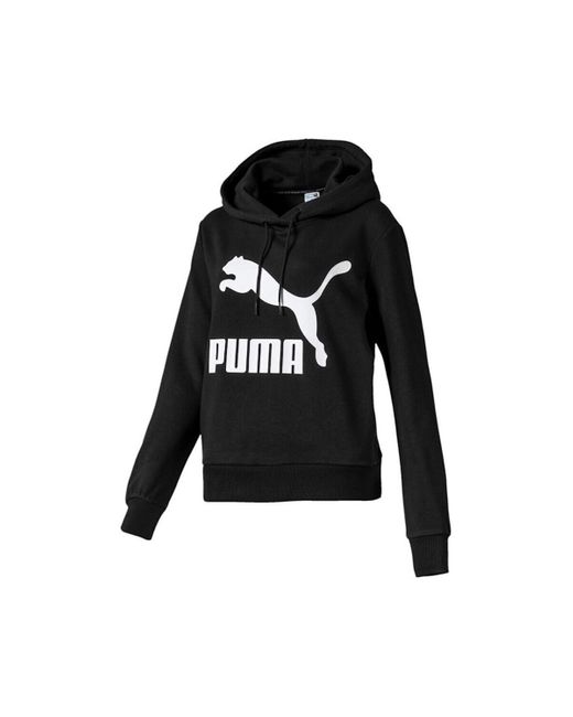 Sweat-shirt Classics Logo Hoody PUMA en coloris Black