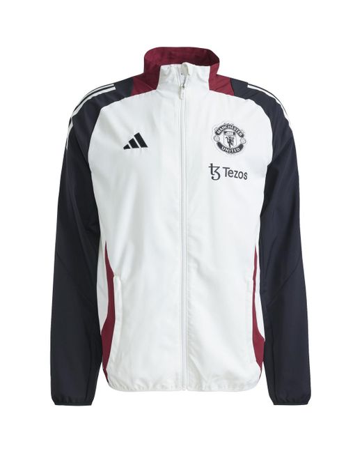 Veste Veste de présentation Manchester United 2024/25 Adidas pour homme en coloris White