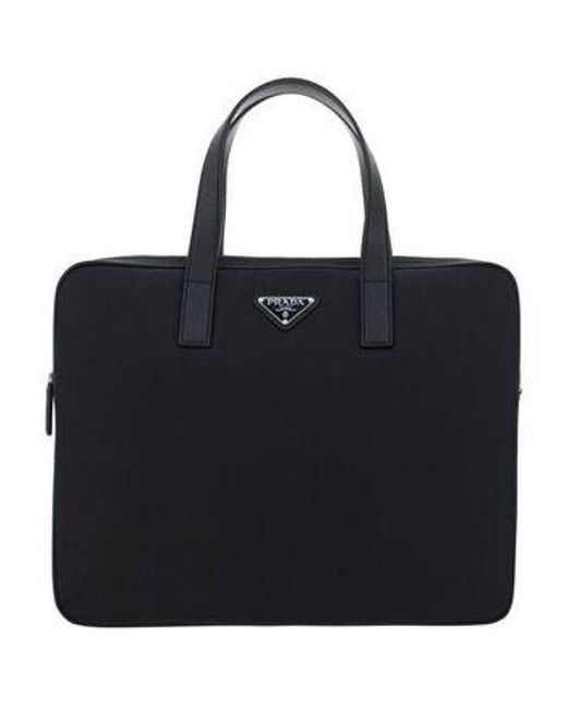 Prada Tas Re-Nylon Schoudertas Met Dubbele Handvatten En Verstelbare Riem in het Black voor heren