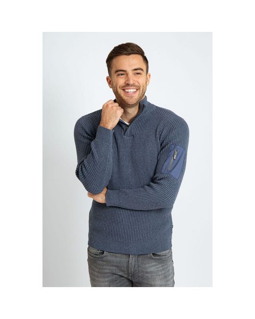 Sweatshirts Mou Pull Demi-Zip Bleu Suitable pour homme en coloris Blue
