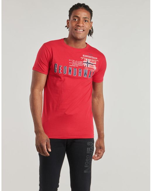 GEOGRAPHICAL NORWAY T-Shirt Korte Mouw Jason in het Red voor heren