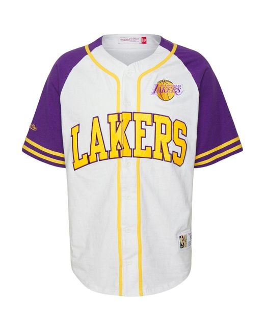 Maillots de corps Maillot Los Angeles Lakers Practice Day Button Front Mitchell & Ness pour homme en coloris Blue