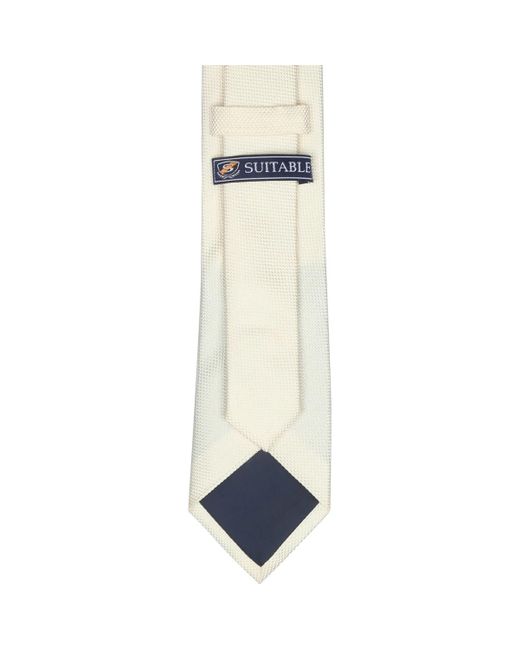 Cravates et accessoires Cravate Ecru Soie Suitable pour homme en coloris White