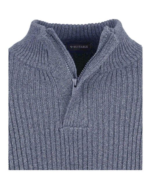 Sweatshirts Mou Pull Demi-Zip Bleu Suitable pour homme en coloris Blue