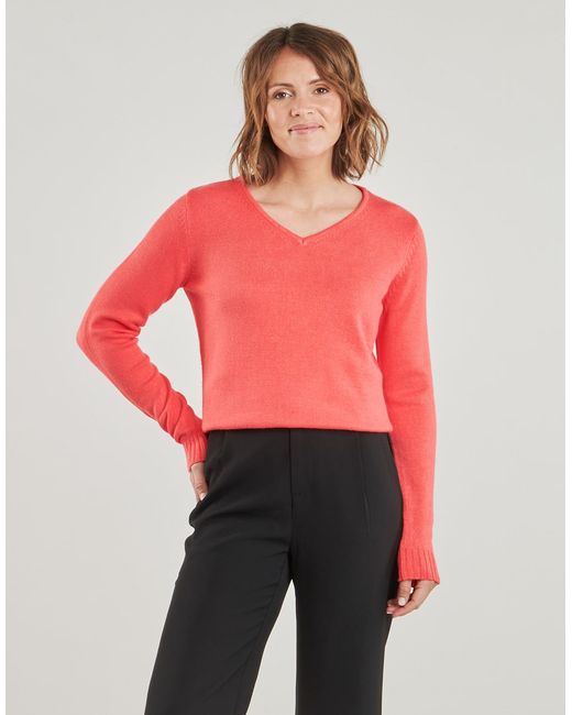 Pull VIRIL V NECK Vila en coloris Pink