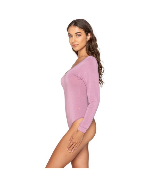 Maillots de corps Body string manches longues MICRO TOUCH COMFORT Splendida Luna en coloris Purple