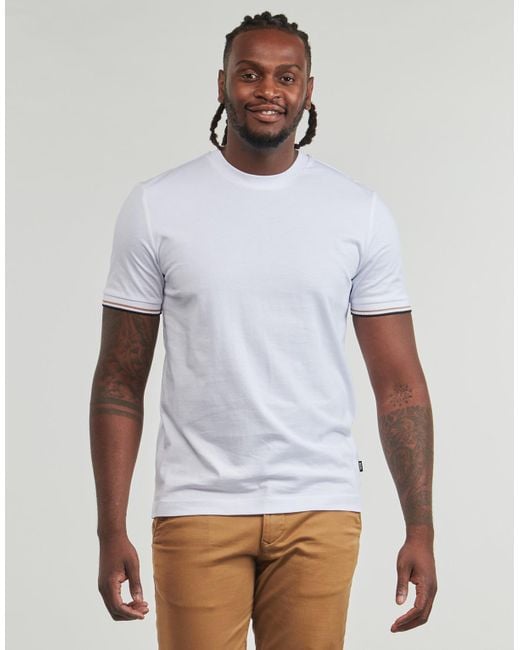 Boss T-Shirt Korte Mouw Thompson 04 in het White voor heren