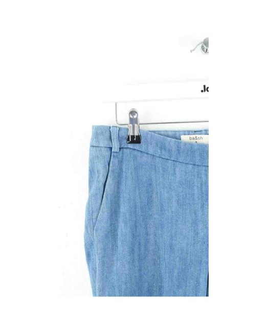 Pantalon Pantalon droit en coton bleu Ba&sh en coloris Blue