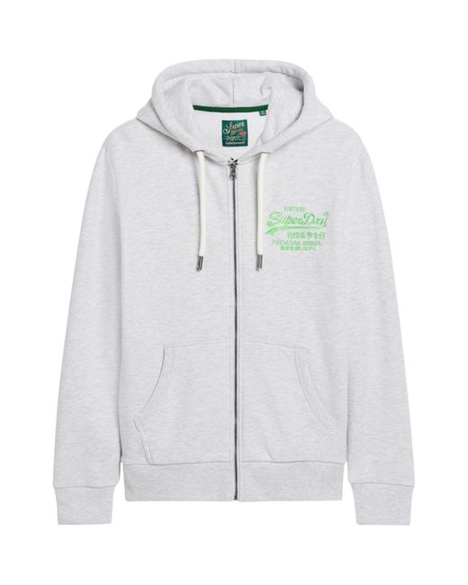 Sweat-shirt Neon Vl Ziphood pour homme Superdry pour homme en coloris White
