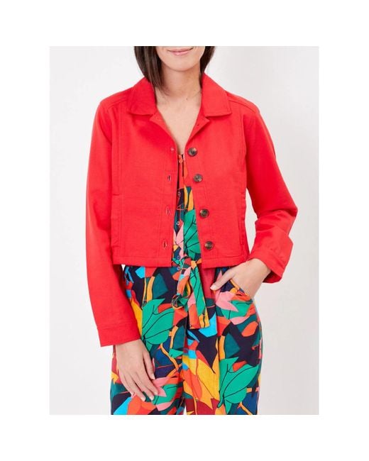Veste Veste courte unie en coton bio BLASI La Fiancee Du Mekong en coloris Red