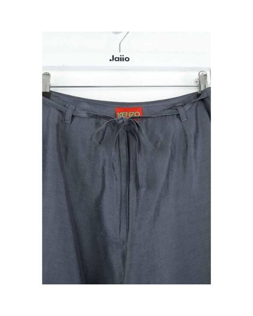 Pantalon Pantalon large en lin gris KENZO en coloris Gray