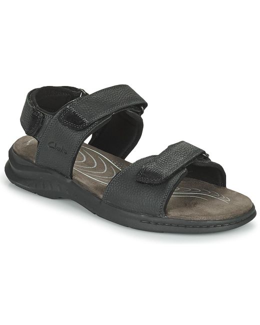Clarks Sandalen Hapsford Creek in het Zwart voor heren - Bespaar 6% - Lyst