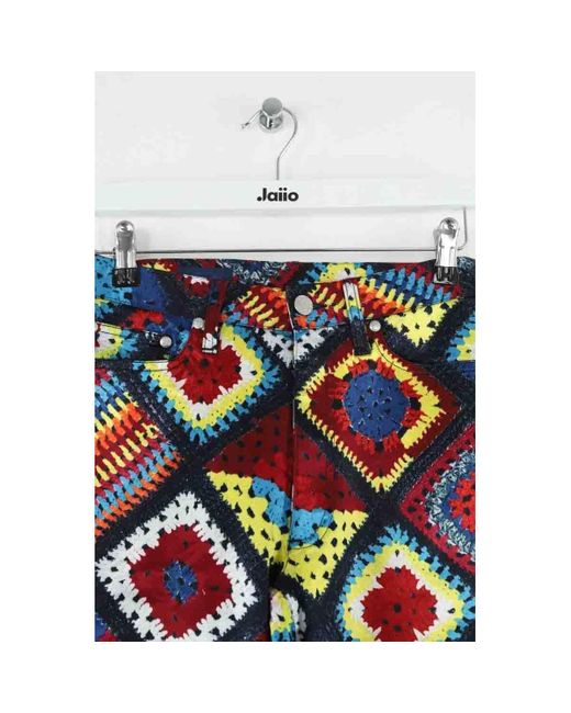 Pantalon Pantalon droit en coton multicolore KENZO en coloris Blue