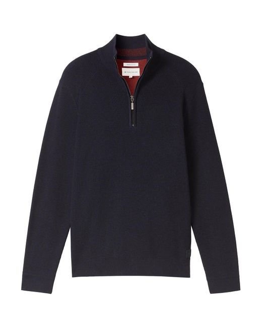 Pull Pullover Strickpullover Troyer Tom Tailor pour homme en coloris Blue
