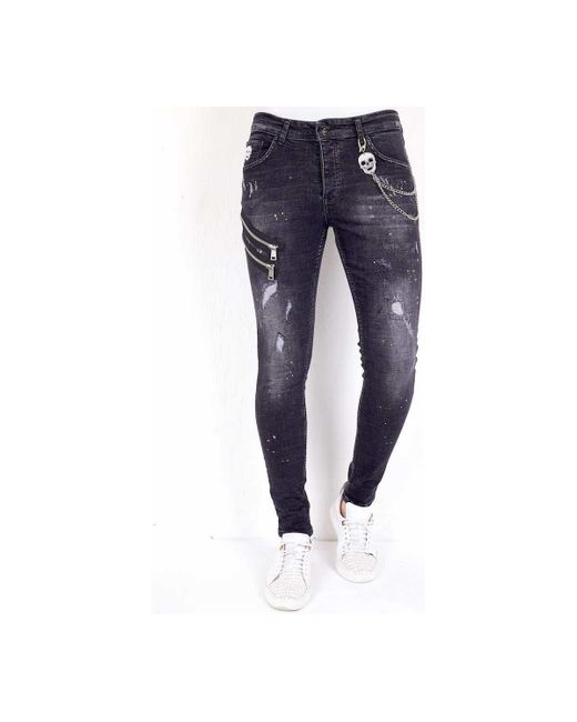 Local Fanatic Denim Skinny Jeans Jeans Stretch in het Zwart voor heren -  Bespaar 5% - Lyst