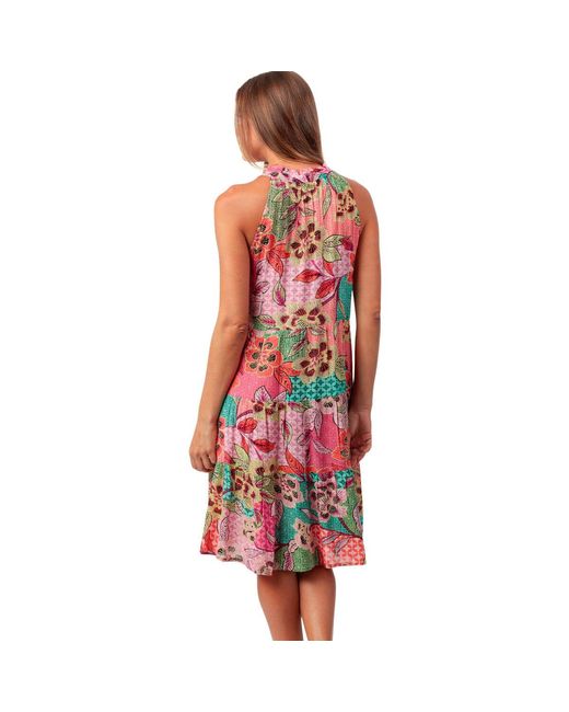 Robe courte Robe estivale Patchwork Admas en coloris Red