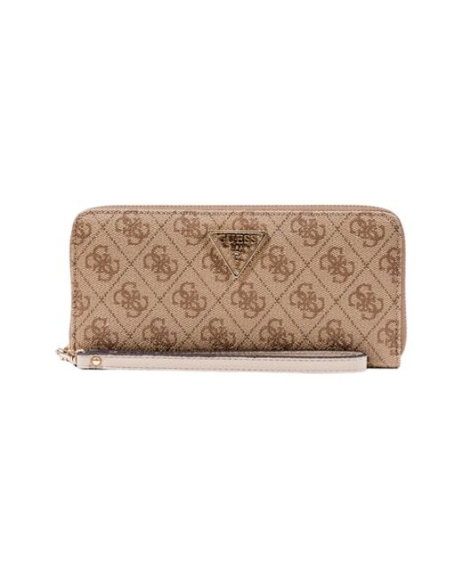 Guess Portemonnee Laurel Ii Slg Large Zip Around Swsg74 59146 in het Natural