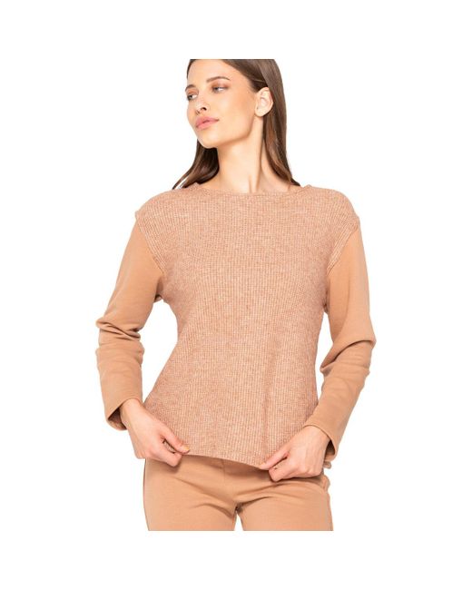 Luna Blouse Top Met Lange Mouwen Sweetened Splendida in het Natural