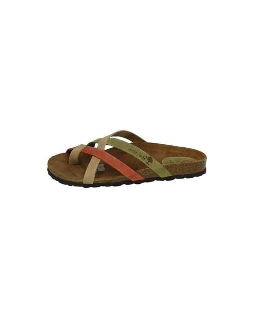 Sandales plates Interbios en coloris Brown