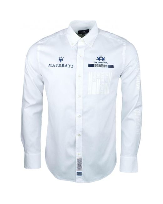Chemise Maserati blanche slim fit pour homme hommes Chemise en blanc La  Martina pour homme en coloris Blanc | Lyst