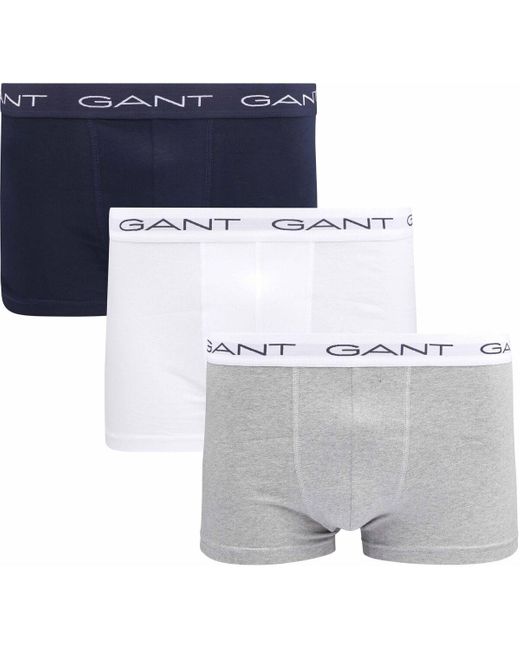 Gant Boxers Boxershorts 3-Pack Grijs in het Blue voor heren
