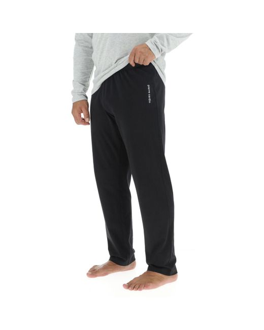 Pyjamas / Chemises de nuit Ensemble Pyjama long en coton uni Logo poitrine Pierre Cardin pour homme en coloris Gray