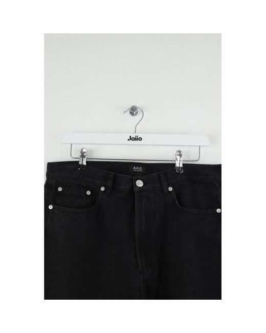 Jeans Jean droit en coton noir A.P.C. pour homme en coloris Black