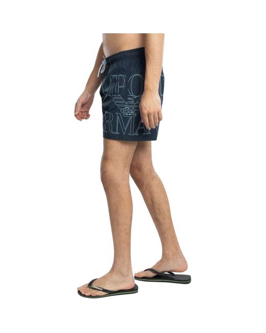 Maillots de bain Short de bain avec logo graphique Emporio Armani pour homme en coloris Blue