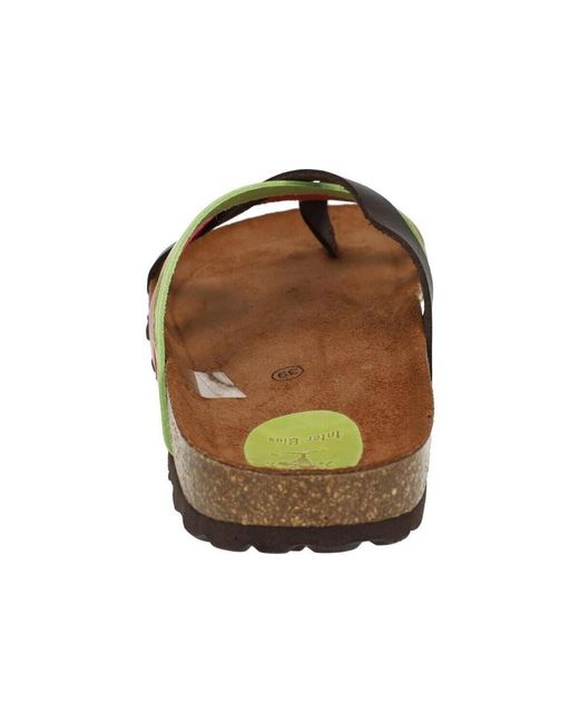 Sandales plates Interbios en coloris Brown