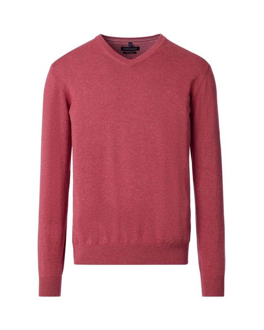 Sweatshirts Pull Col-V Fresh Brick CASA MODA pour homme en coloris Pink