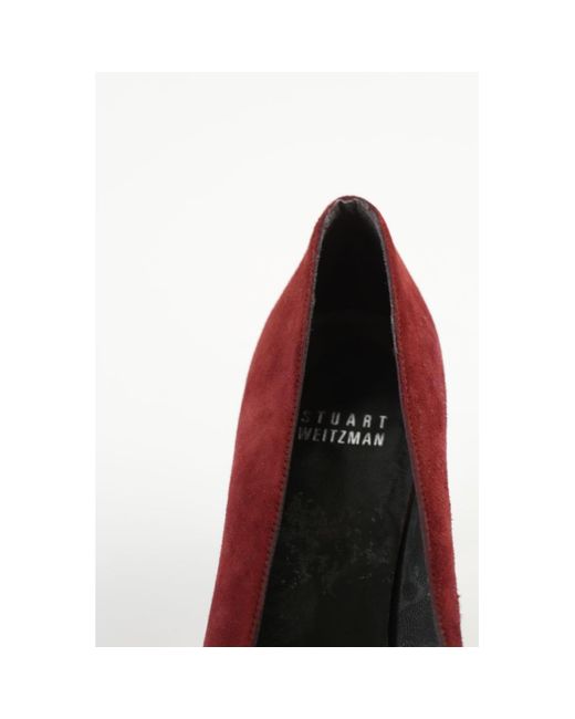 Chaussures escarpins Talons en daim bordeaux Stuart Weitzman en coloris Red