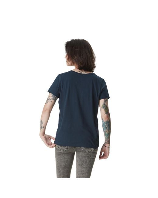 T-shirt T-shirt à col rond avec print et bouclette devant Fleurs Von Dutch en coloris Blue