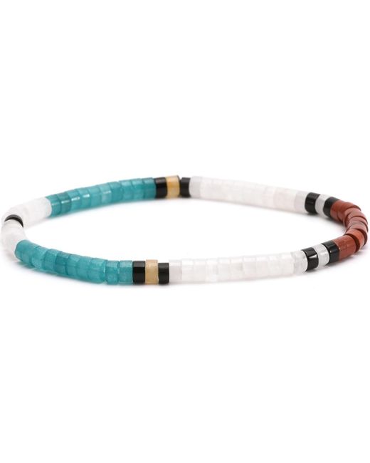 Bracelets Bracelet Perles Heishi Jaspe Blanc -Medium-18cm Sixtystones en coloris Blue