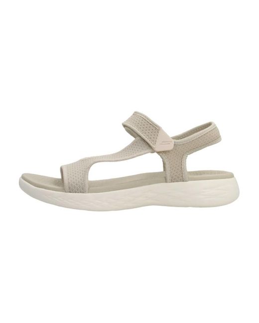 skechers sandals beige