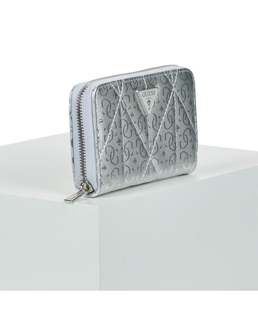 Guess Portemonnee Aldina Slg Medium Zip Around in het Metallic