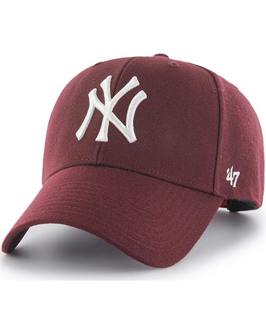 Casquette 47 CAP MLB NEW YORK YANKEES MVP SNAPBACK DARK MAROON1 '47 pour  homme en coloris Rouge | Lyst