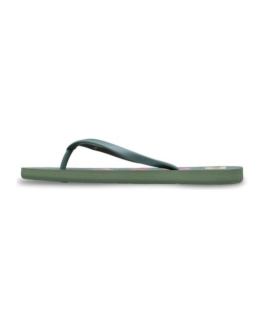 Sandales plates Sandy Roxy en coloris Green