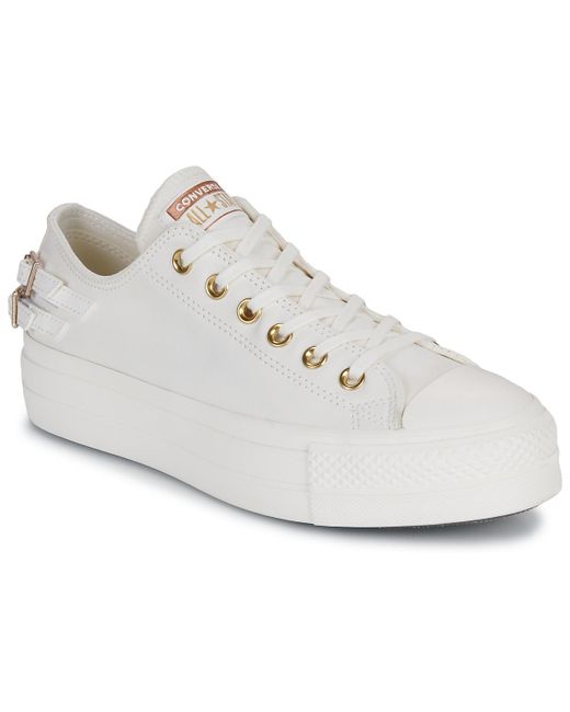 Sneakers Basse Chuck Taylor All Star Lift Platform Buckle di Converse in White