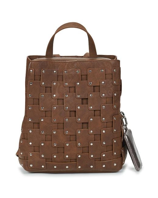 Desigual Brown Rucksack Backpack New Patch 1 Choco Sumy
