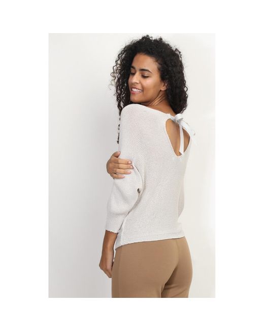 Pull Pulls pour - Gris clair La Modeuse en coloris White