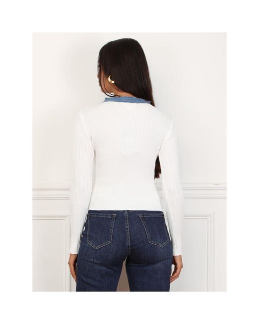 Pull Pulls pour - Blanc La Modeuse en coloris Blue