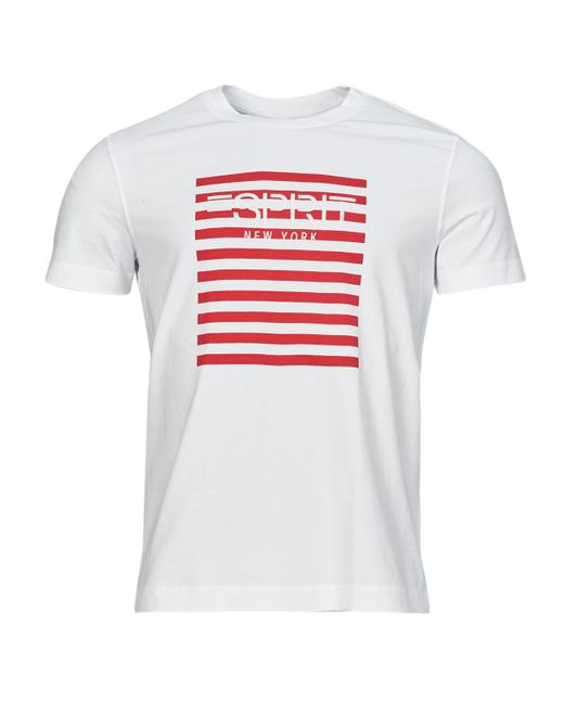 T-Shirt Ocs Logo Stripe di Esprit in White da Uomo