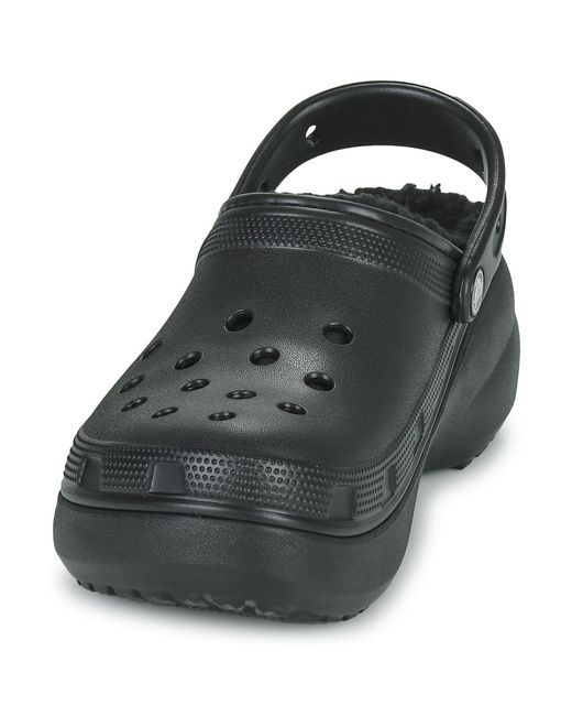 CROCSTM Black Clogs classic platform lined clog w